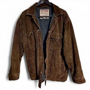 Vintage Abercrombie & Fitch Men's Dark Brown Corduroy Jacket